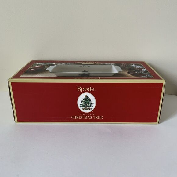 Spode Christmas Tree Loaf Pan 11.75 x 5.5 New In Box - Picture 11 of 14